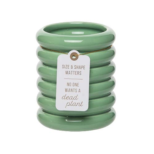 Size & Shape Matters Green Planter for wholesale on Faire