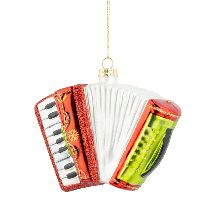 A45412: Glass accordion ornament,4.5in for wholesale by Silver Tree Home & Holiday