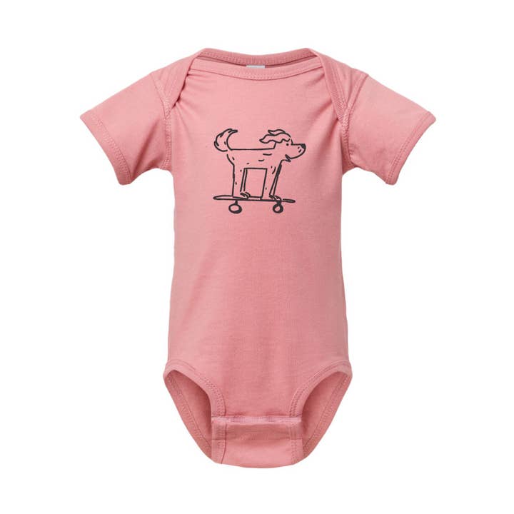 Skateboarding Dog Baby Onesie for wholesale by The Communitee Project