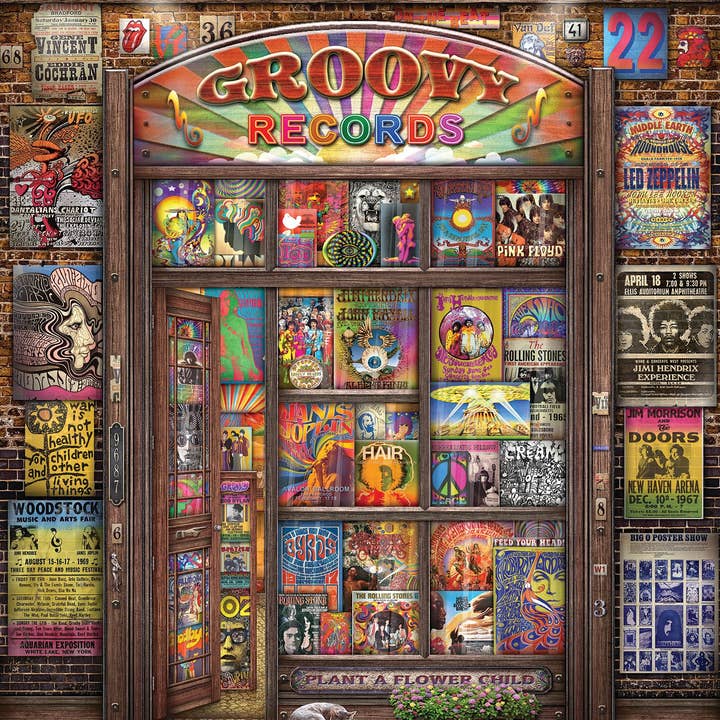 Groovy Records 1000 Piece Jigsaw Puzzle for wholesale by Springbok Puzzle
