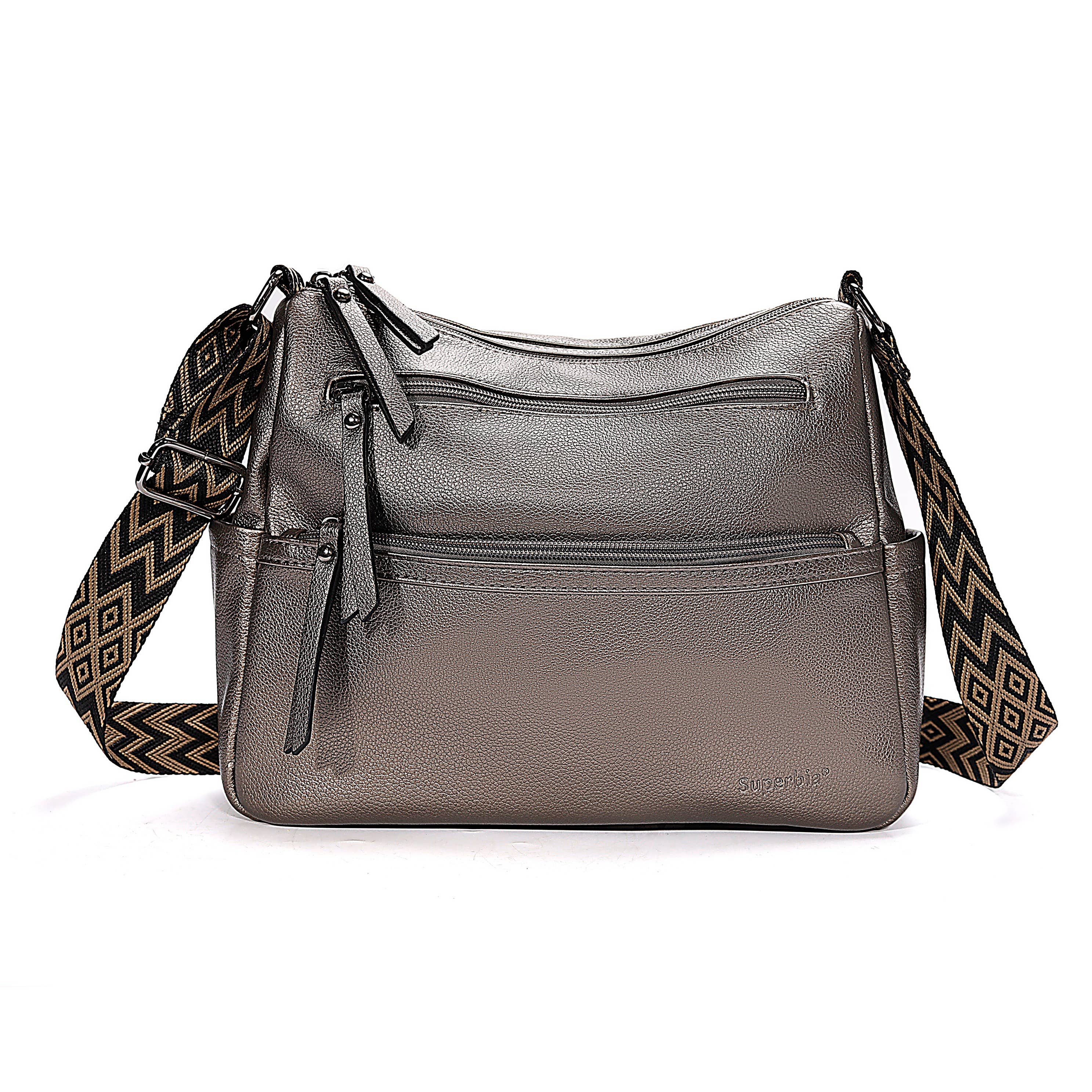 Superbia - Vendita all'ingrosso Tracolla - Donna - Borsa a spalla Superbia Soft Multi con tasche con cerniera e 2 scomparti11