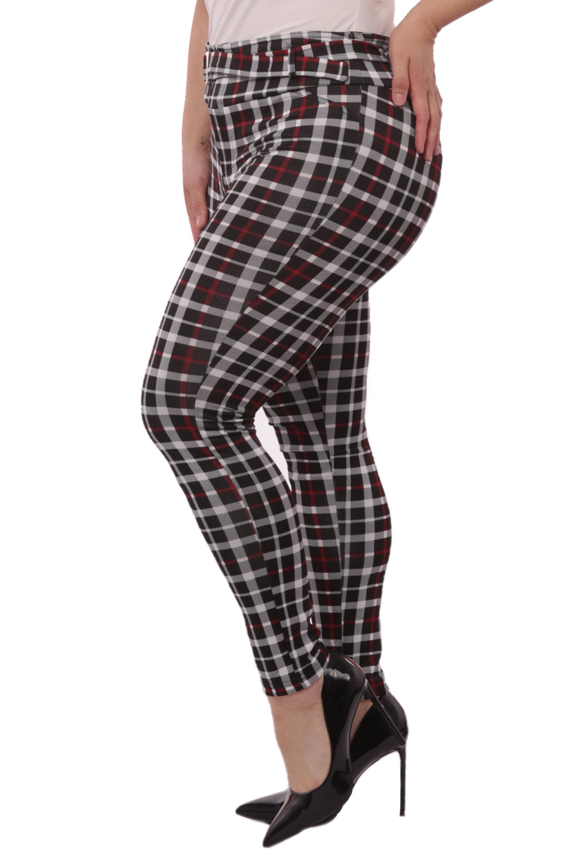 REDFINCH APPAREL INC - Wholesale Pants - Women's - Womens Plus Size Treggings Skinny Pants With Self Belt7