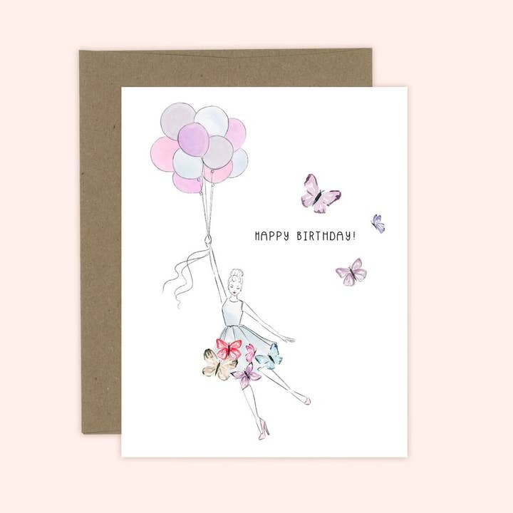 Happy Birthday - Birthday Girl Greeting Card for wholesale by Almeida Illustrations