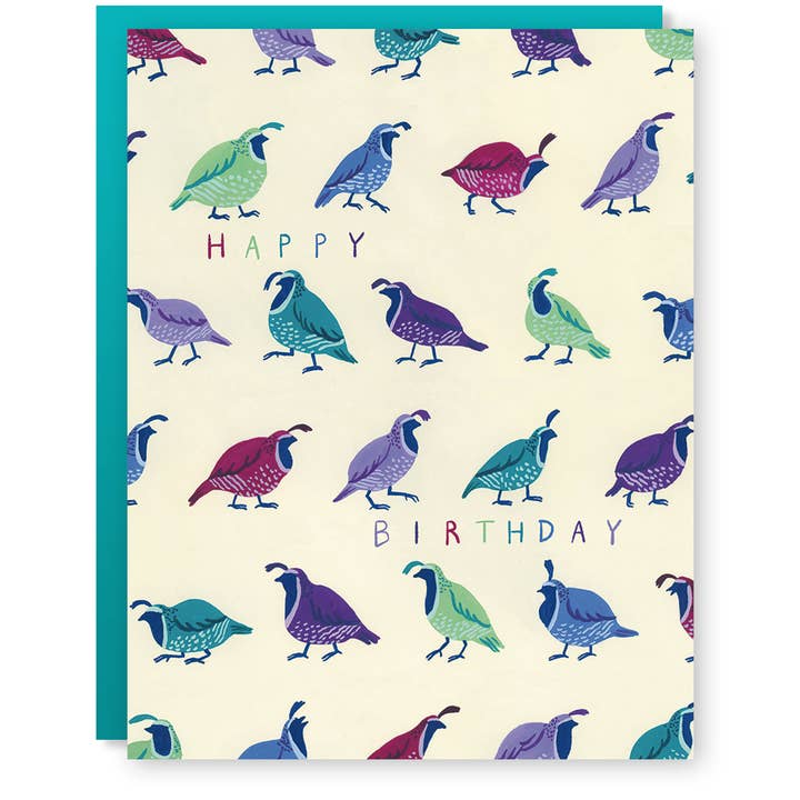 Party Mouse Studio - Wholesale Birthday Card - Quail Birthday Card