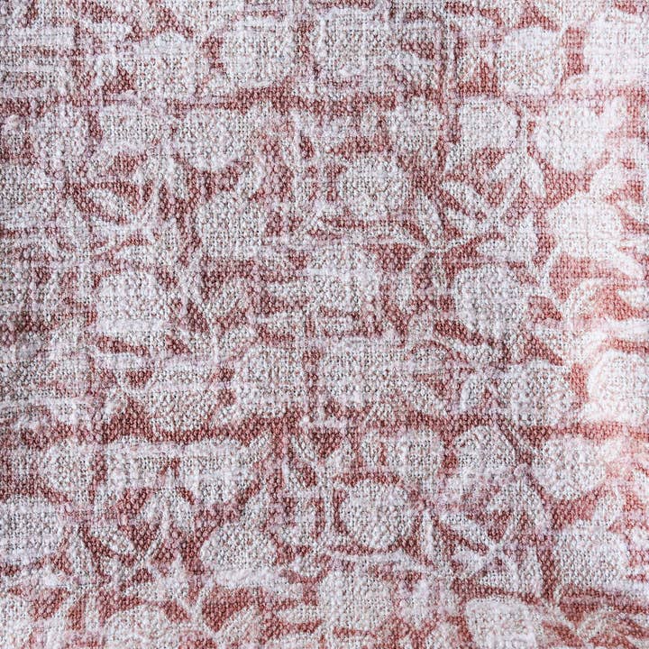 Blue Ocean Traders - Wholesale Throw Blanket - Handloom Cotton Throw w Light Brown Block Print3