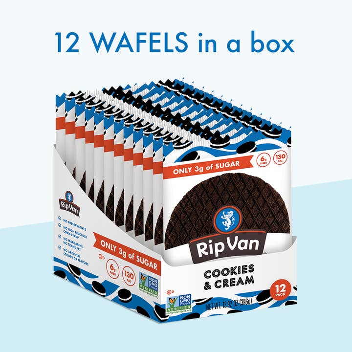 Rip Van - Wholesale Cookie - Rip Van Wafels– Cookies & Cream, Low Sugar Stroopwafels1