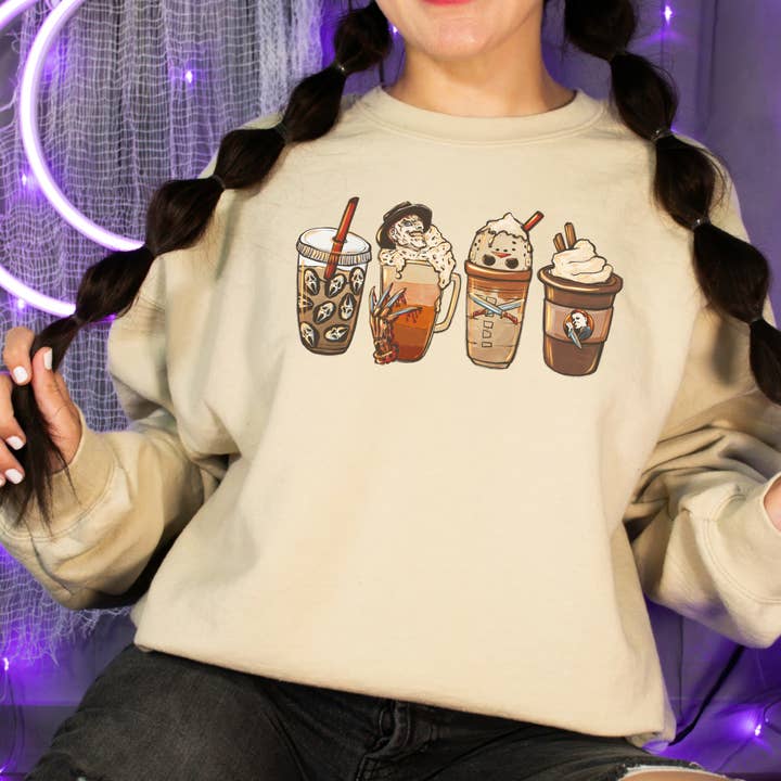 Felpa girocollo unisex Heavy Blend Halloween Movie Coffee per la vendita all'ingrosso da parte di with love, aj.