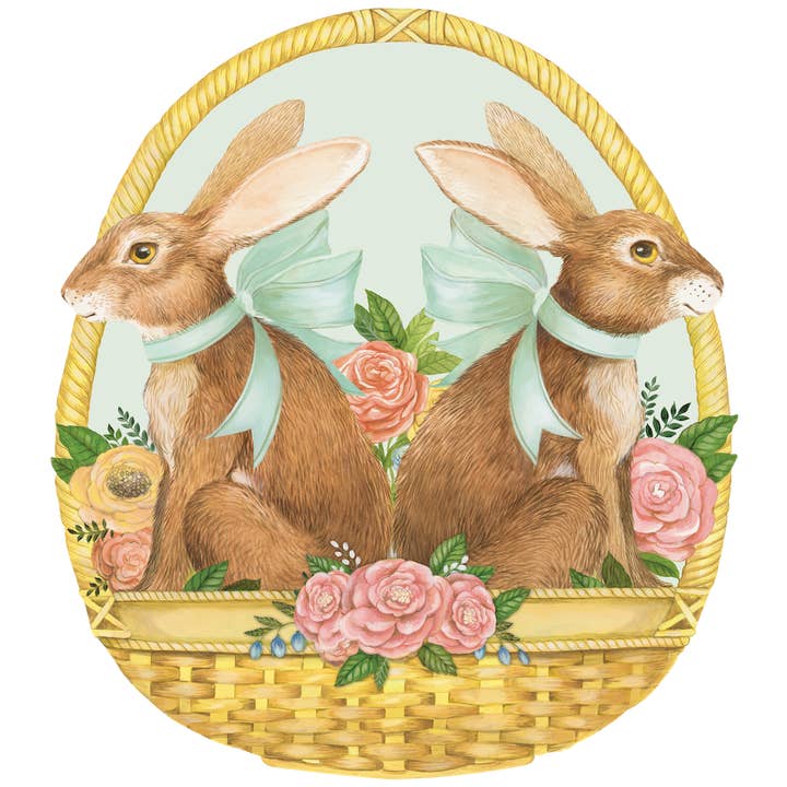 Hester & Cook - Kitchen Papers - Wholesale Disposable Placemat - Die-cut Bunny Basket Placemat