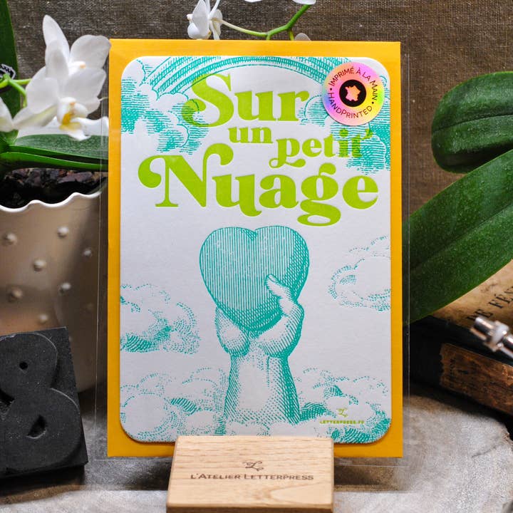 Boktryckskort På Moln Nio (med kuvert) för wholesale av L'Atelier Letterpress