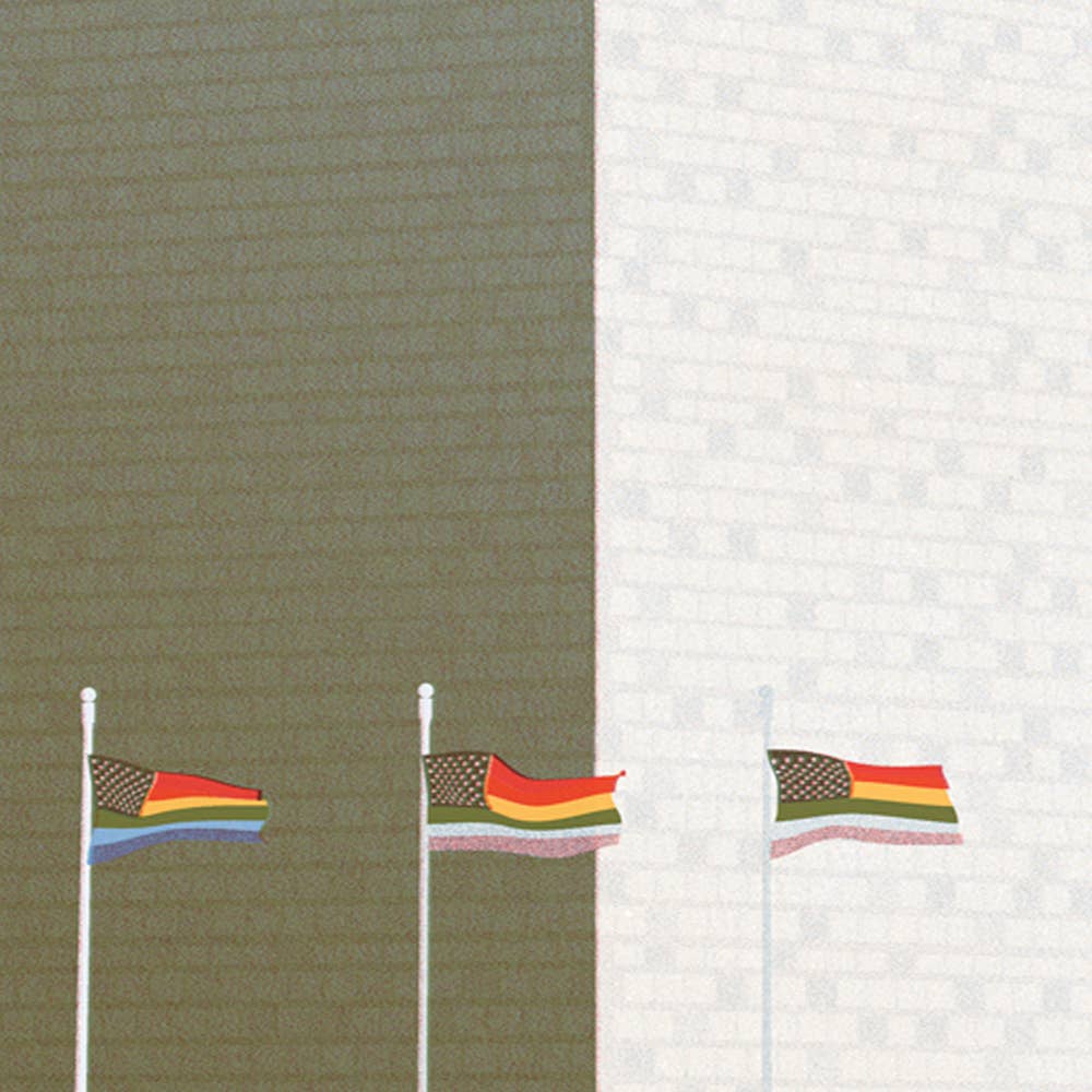 The Culture Curious - Wholesale Postcard - Rainbow flags at the Washington Monument postcard2