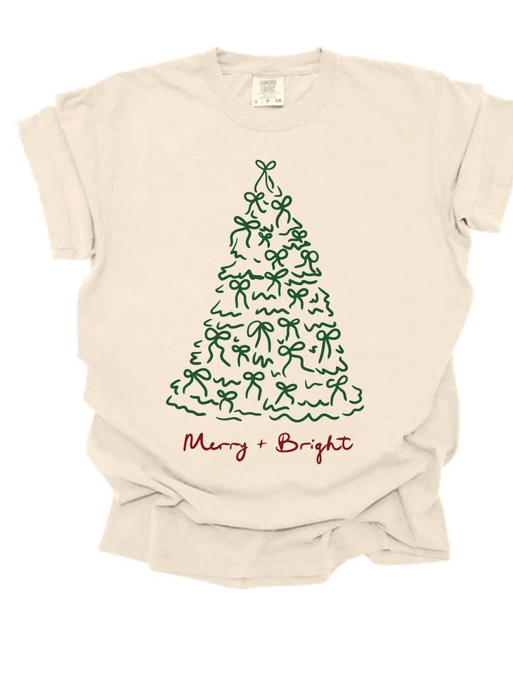 Stated Brands - Wholesale T-Shirt (Graphic) - Unisex - Merry & Bright Bow Tee1