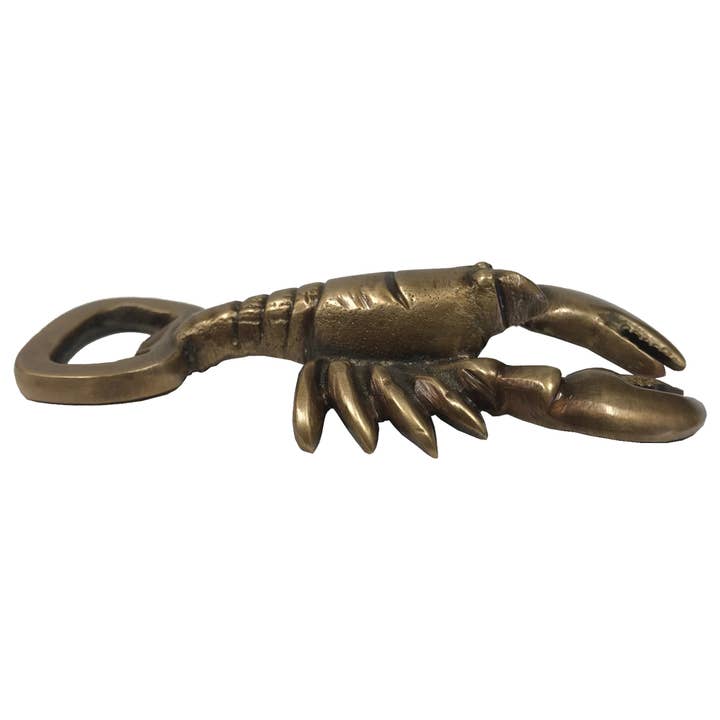 Madison Bay Co. - Historical Home Decor Reproductions – wholesale Bottle/wine opener – 4" Antiqued Brass Lobster Bottle Opener