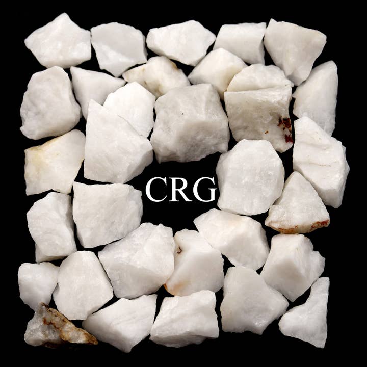 Crystal River Gems LLC - Wholesale Spiritual Stone/Crystal - 1 LB. LOT - White Agate Rough Rock from India / 25-40mm Avg