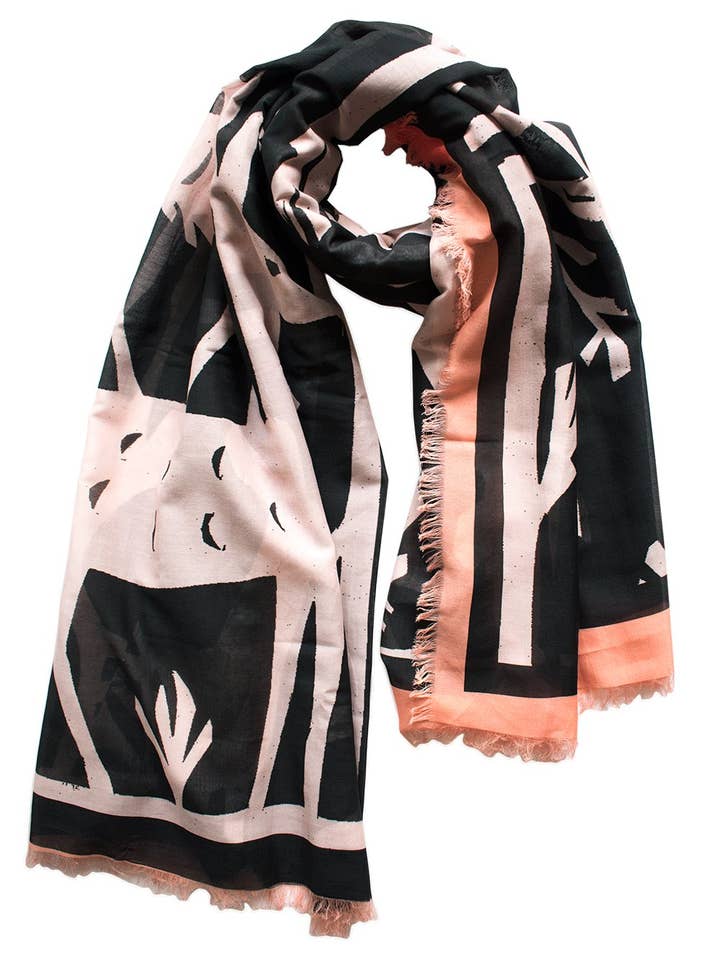 Estola de seda/algodão “Deers III/Papercut” 200x140cm por atacado de EditionMichel