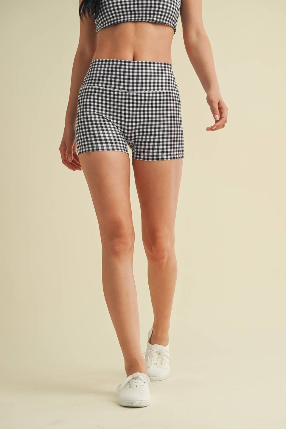 KIMBERLY C – wholesale Athletic shorts – Women's – Gingham Print Mid-Rise Mini Shorts29
