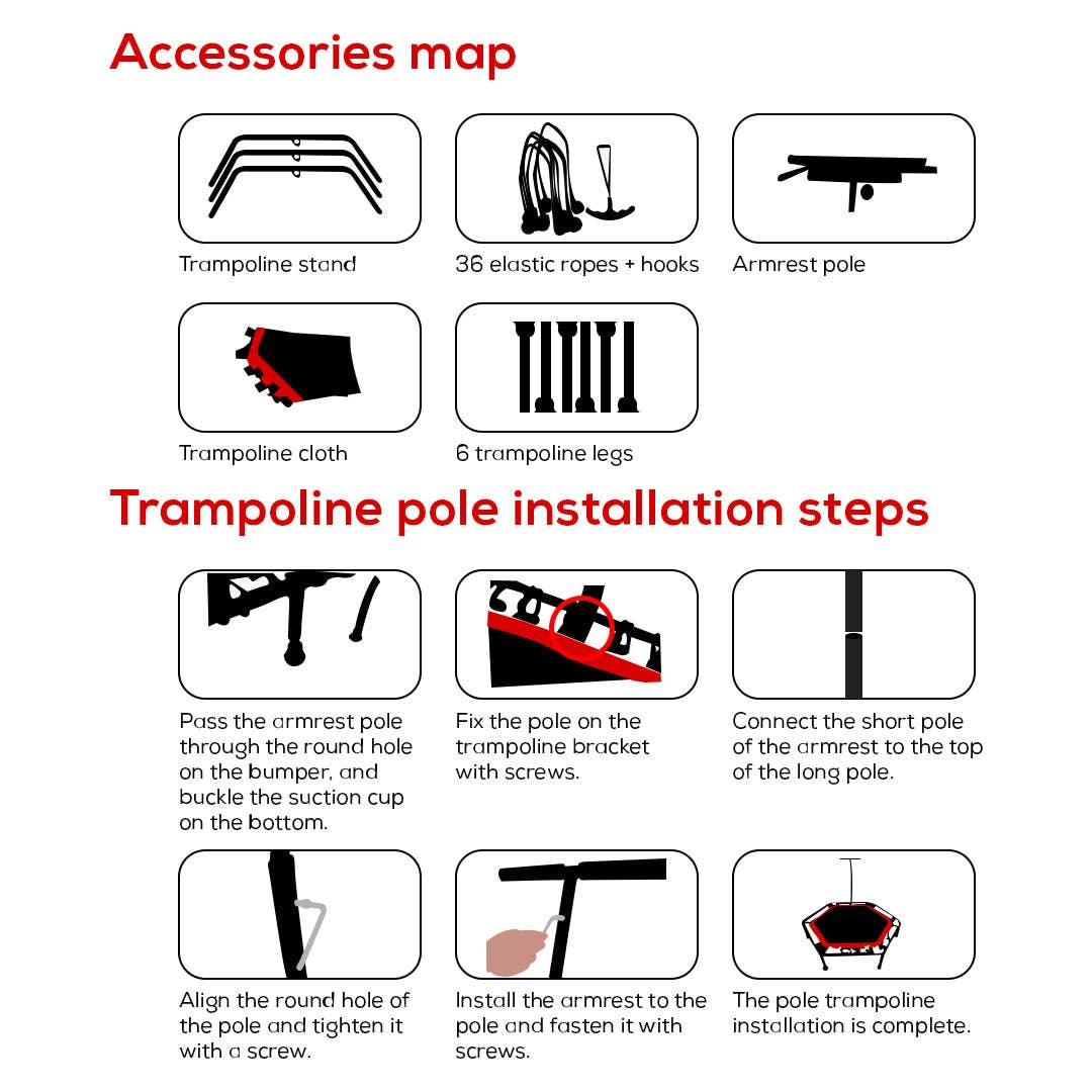 Mtistanbul LTD – wholesale Sporting accessories – Durable Hexagonal Fitness Trampoline with Adjustable Handle – Ideal for Fun and Safe Home Workouts6