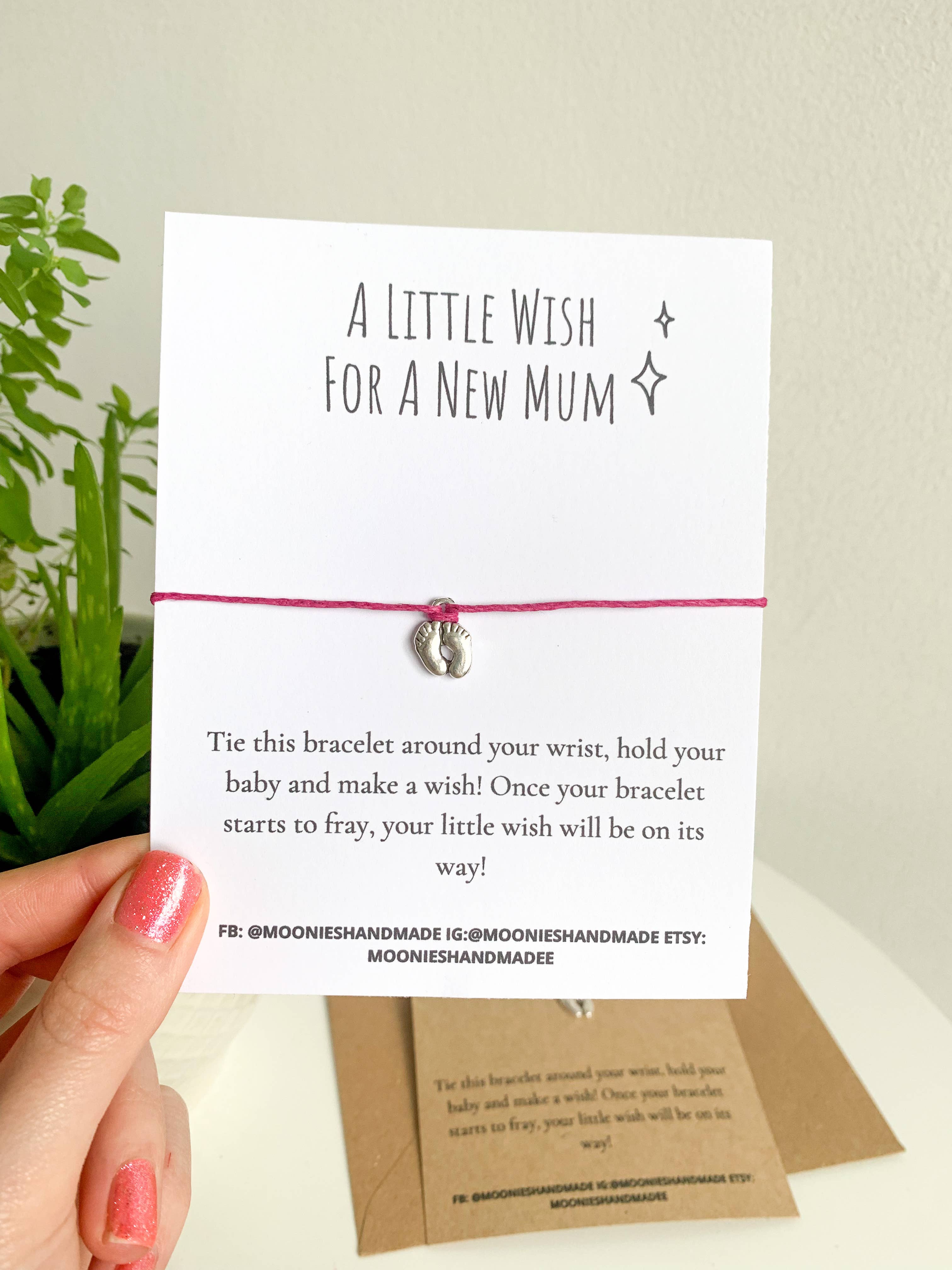 Moonieshandmade – wholesale Charm/dangle bracelet – New Mum Wish Bracelet, Baby Shower Gifts, Mum To Be Bracelet4