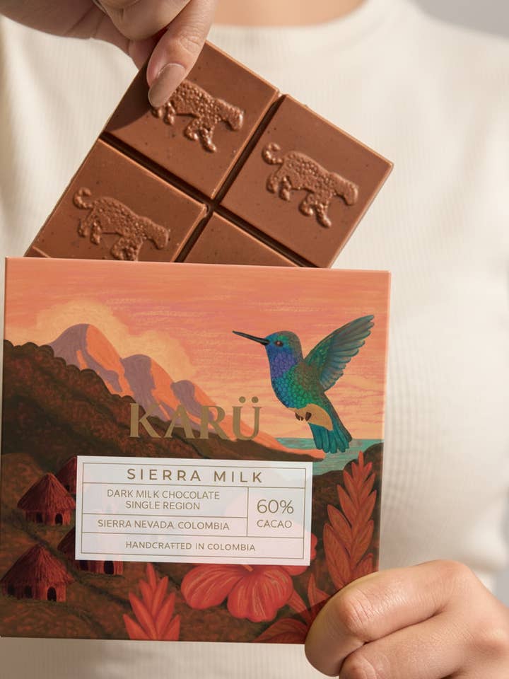 SIERRA MILK
•60% Dark Milk chocolate • Sierra Nevada • for wholesale by Karü Chocolates