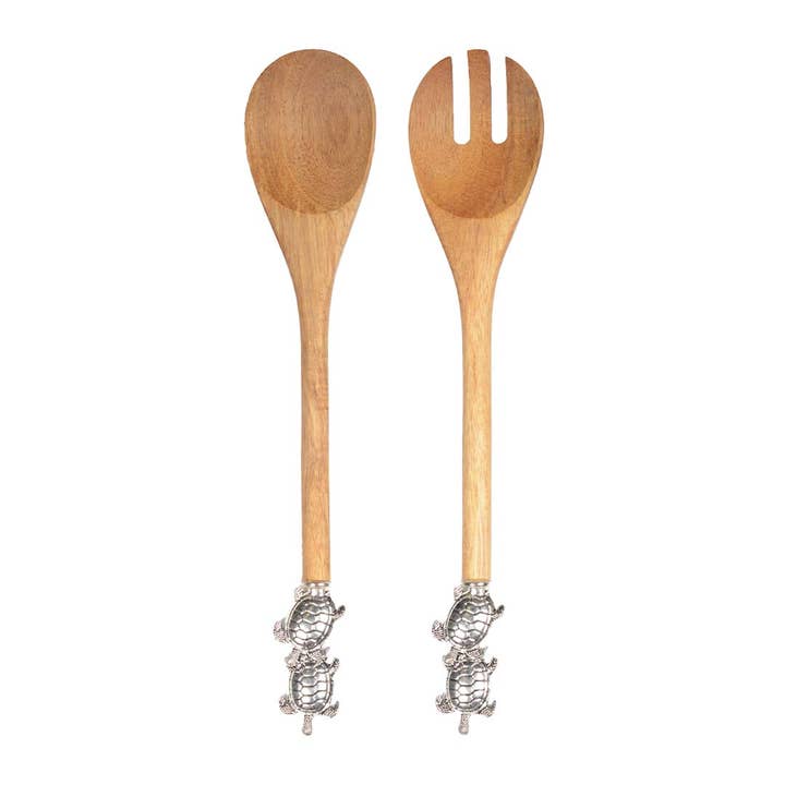 BROWN Silver turtle salad servers for wholesale on Faire