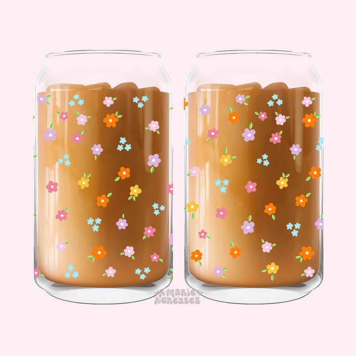 Mini Flowers Glass Cup for wholesale by amarieacreates