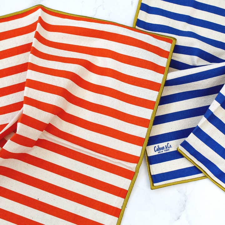 Calhoun & Co. - Wholesale Tea Towel - Striped Colorful Cloth Napkin Sets