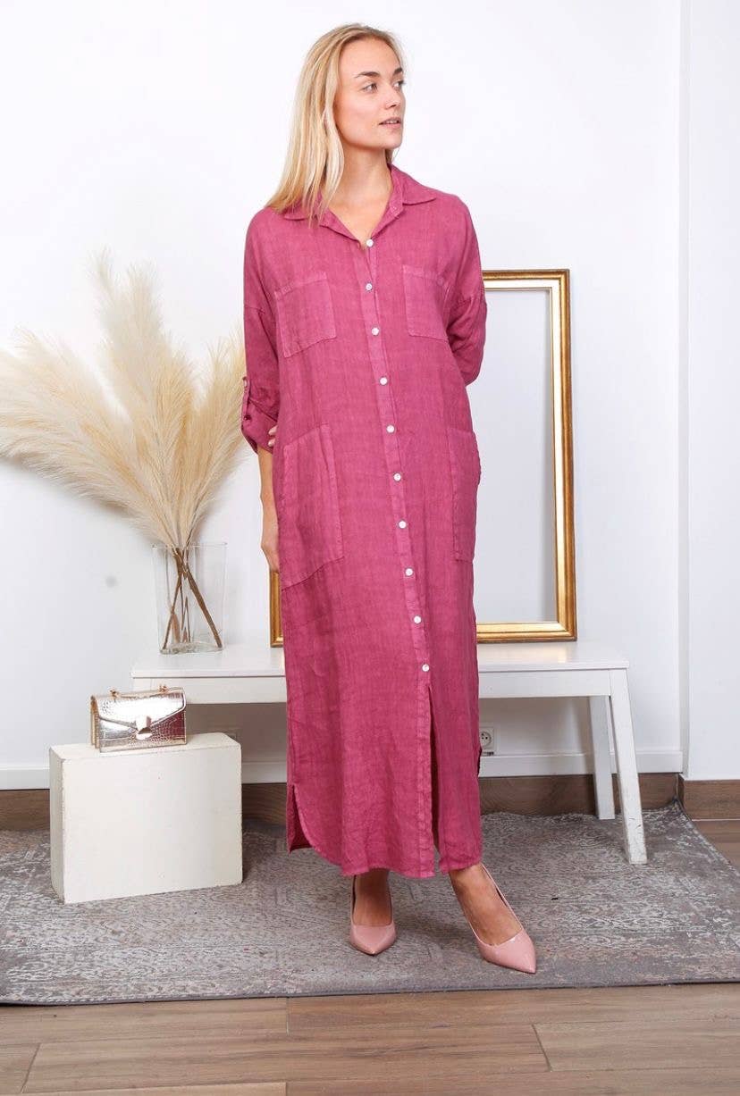 LÉA & LUC - Wholesale Dress - Women's - Long Dresses in 100% Linen REF. 114911