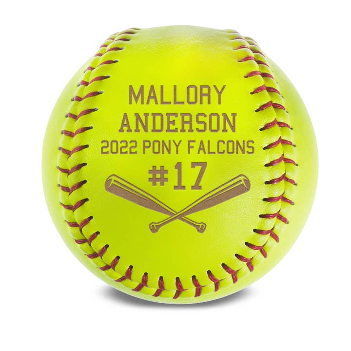 Ballon de softball en cuir personnalisé | Mallory pour la vente par Etchey