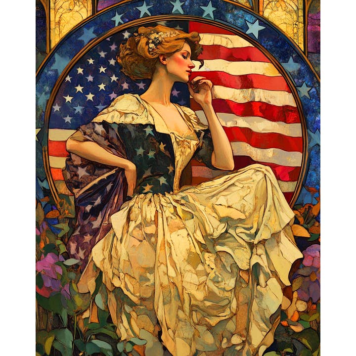 Mowbi – Engroshandel Kunsttryk – Vintage American Liberty - Amerikanske USA patriotiske vægkunsttryk - 8 „x10" kunsttryk til 11 „x14" ramme0