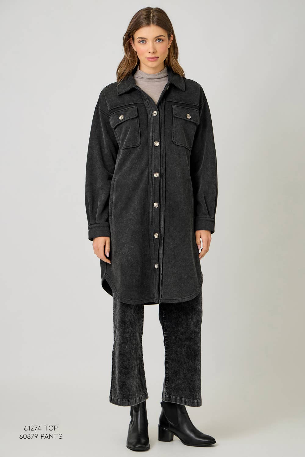 Mystree - Vendita all'ingrosso Giacca - Donna - 61231 Giacca Lunga in Spugna Lavata19