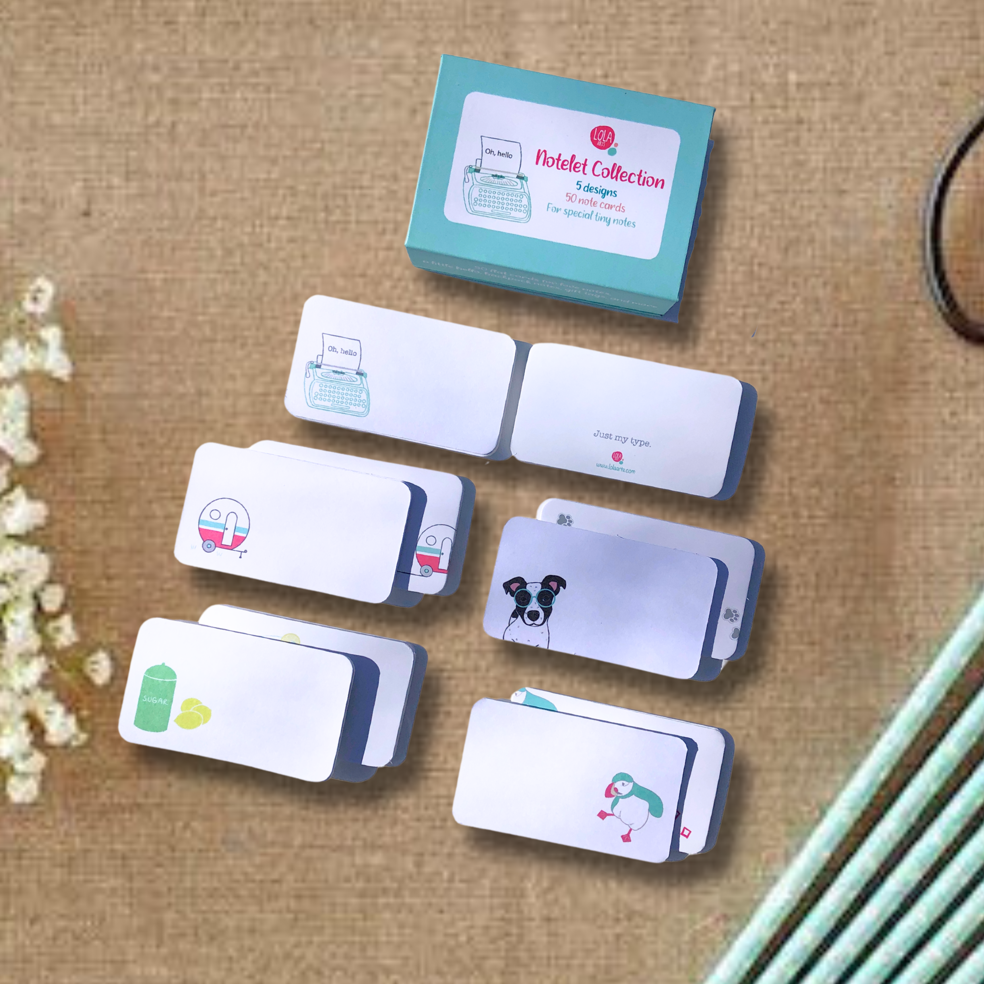 Lola Arts - Wholesale Stationery/Notecard Set - Notelets, tiny note card set6