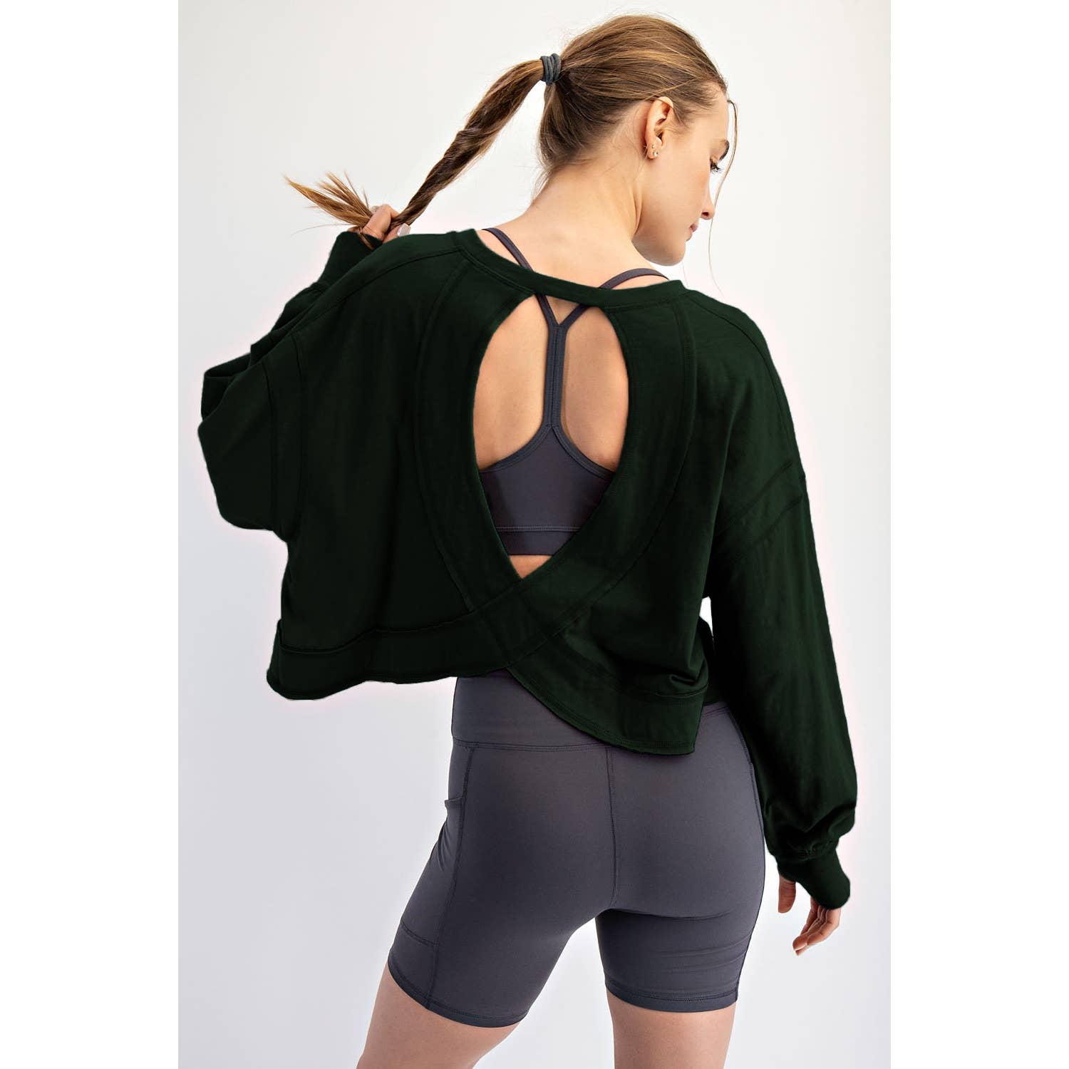 Rae Mode - Wholesale Lounge Top - Women's - COTTON SLUB OPEN BACK LONG SLEEVE TOP6
