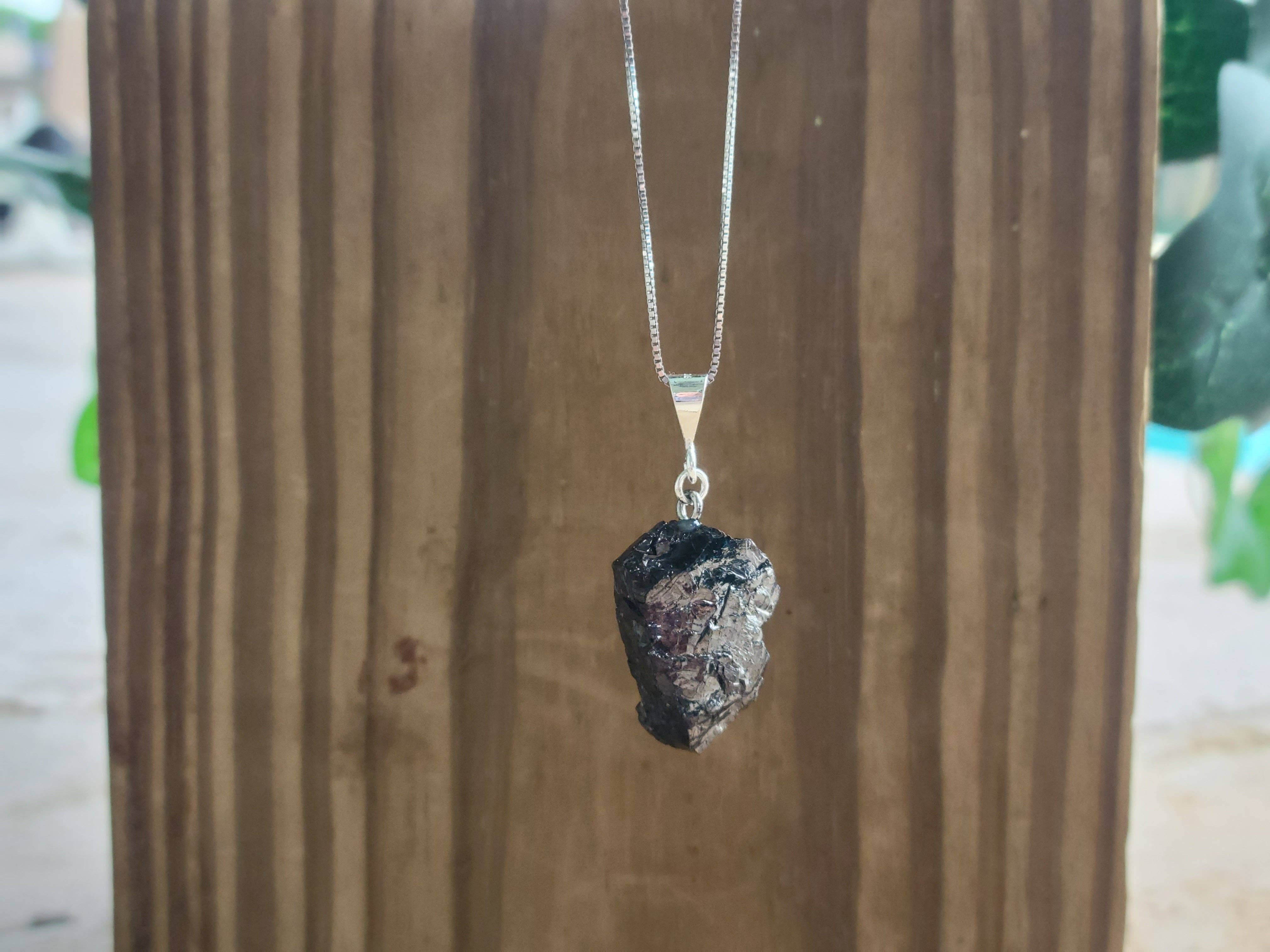 Karelia Creations - Wholesale Pendant/Charm Necklace - Elite Noble Raw Shungite Pendant | Sterling Silver Necklace7
