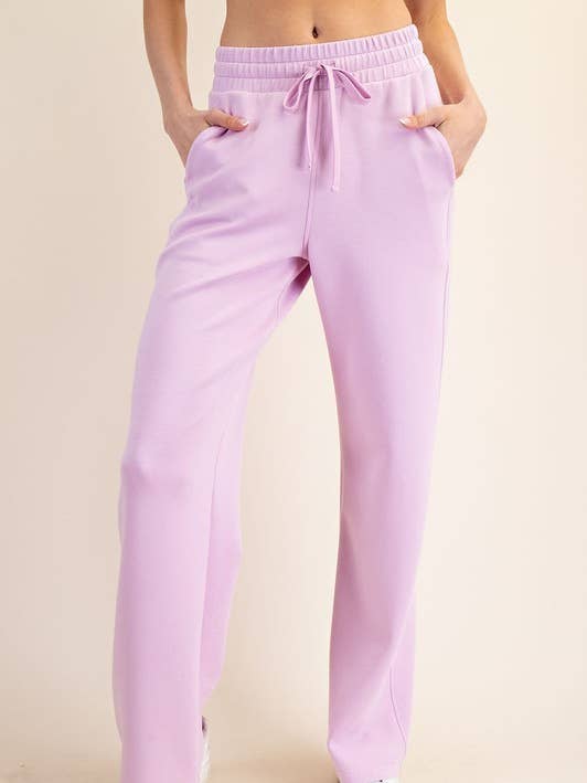 P436337-RECHTE MODAL POLY SPAN SCUBA BROEK voor wholesale door Sunday Morning