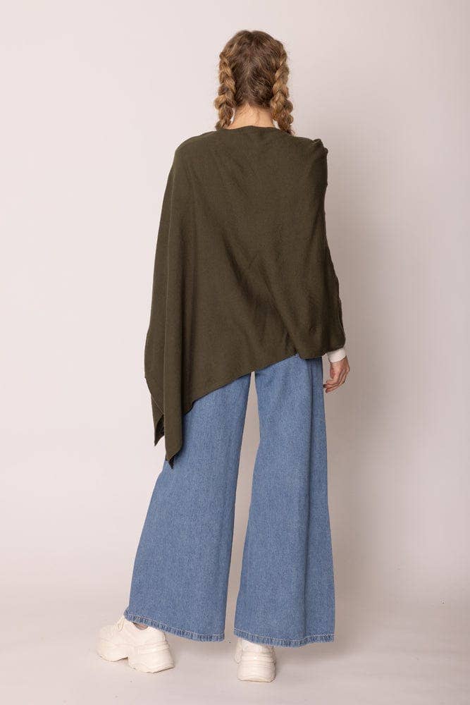 MiMi Wholesale - Wholesale Poncho - Women's - CCP320056 Juney Soft Classic Knit Poncho Ruana8