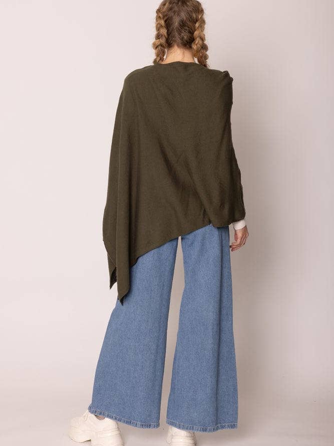 MiMi Wholesale - Wholesale Poncho - Women's - CCP320056 Juney Soft Classic Knit Poncho Ruana8