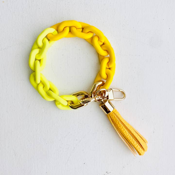 Tiny Gift Society - Wholesale Keychain Bracelet - Chain Link Bangle Keychain | Boho Acrylic Wristlet Key Ring