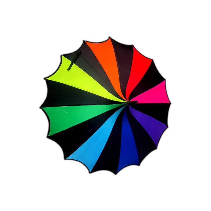 vampirefreaks - Vendita all'ingrosso Ombrello - Donna - Ombrello a pagoda con bordo a ali di pipistrello « Gothic Rainbow »3