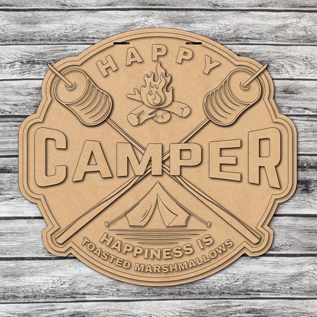 Happy Camper | DIY Door or Tabletop Kit for wholesale by Crazy Daisy Designs