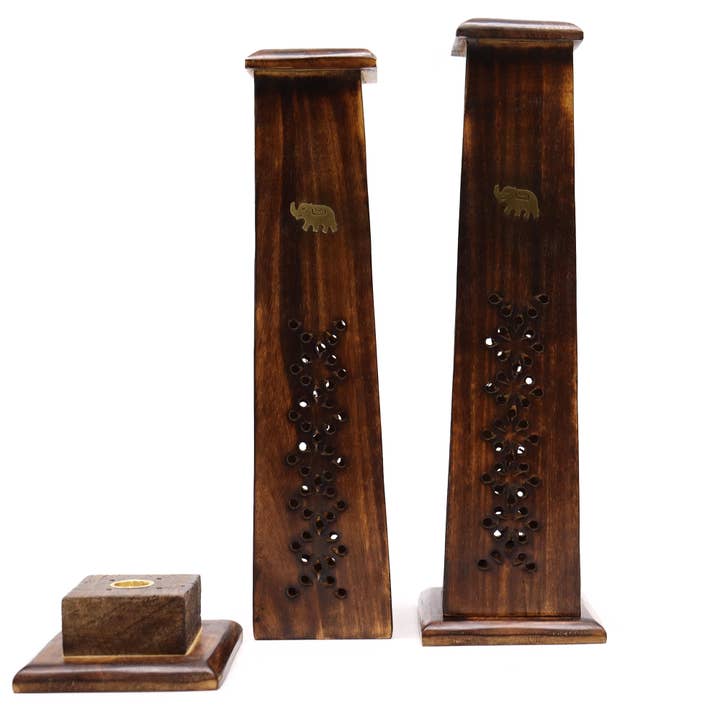 Ancient Wisdom – wholesale Incense – Box of 2 Tapered Incense Tower - Mango Wood