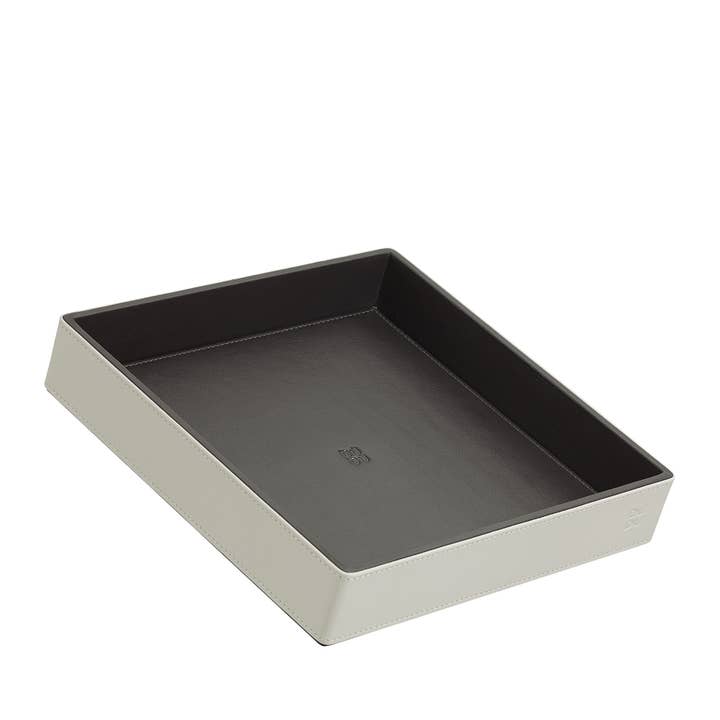 Dudu Leather Valet Tray Home Office Pearl-Anthracite for wholesale by dudu