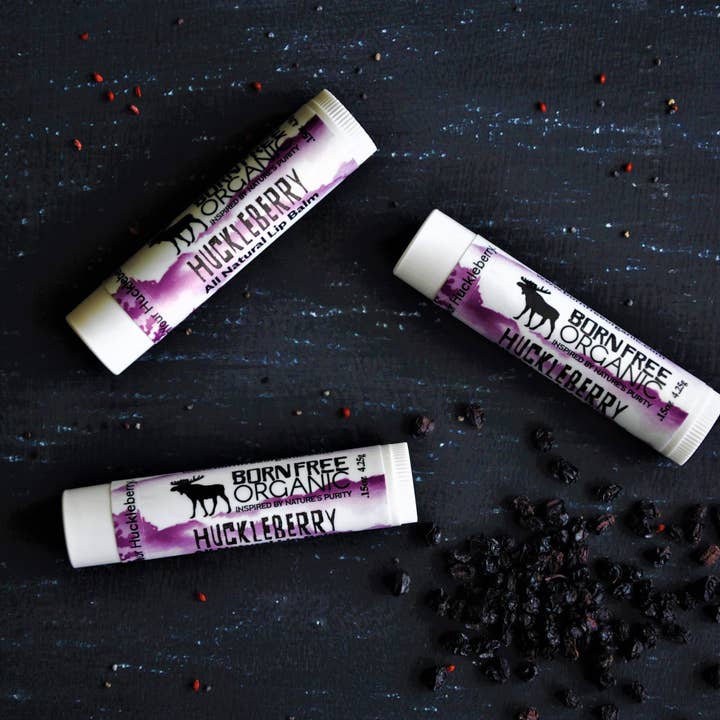 Huckleberry Lip Balm for wholesale by Born Free Organic