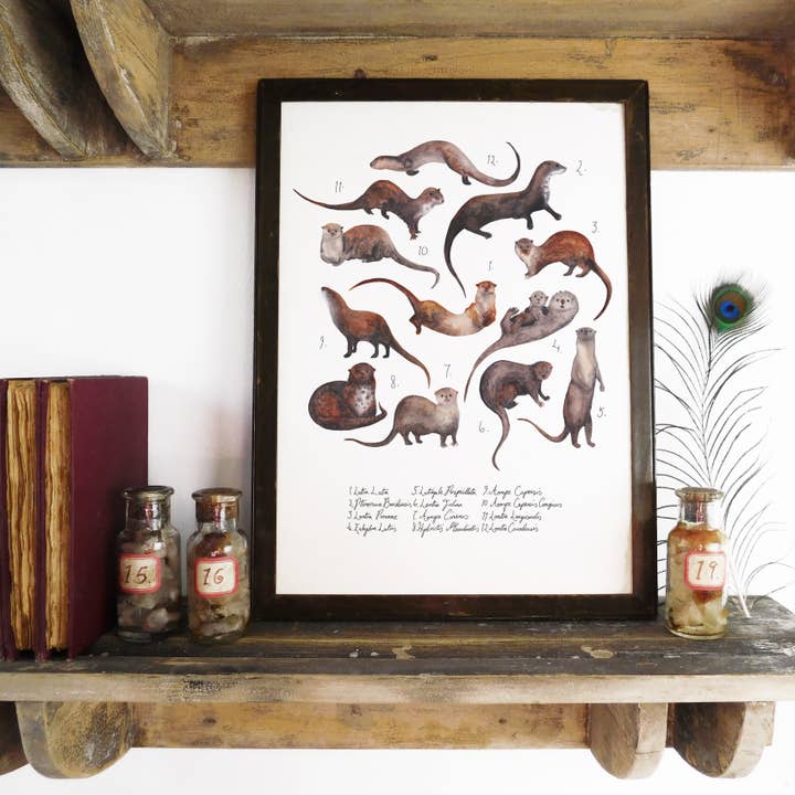 Raft of Otters Art Print for wholesale by Bison Bindery