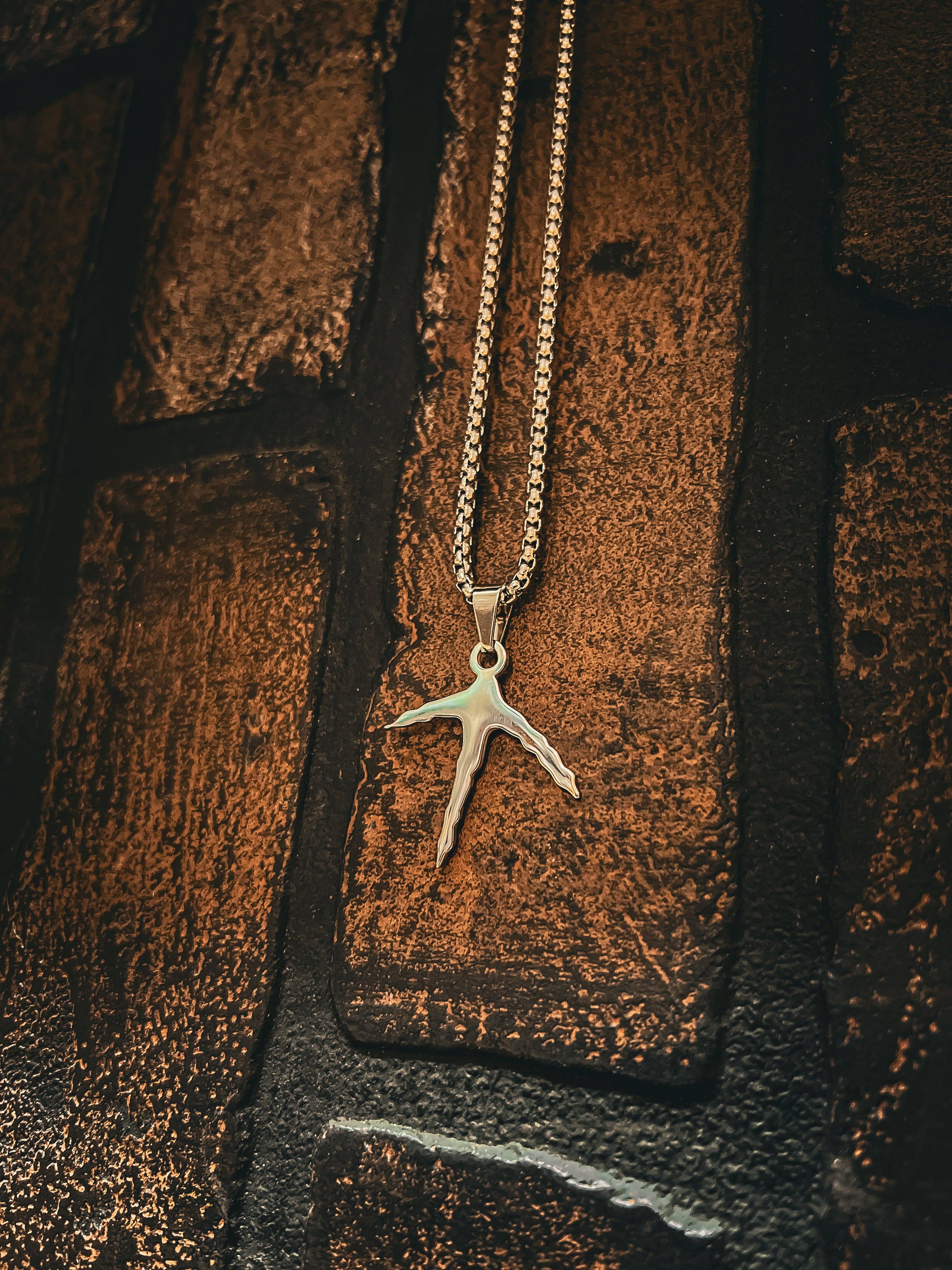 Ridge&Holler - Venta al por mayor Collares con colgantes/abalorios - Collar y Colgante de Acero Inoxidable con Pie de Pavo1