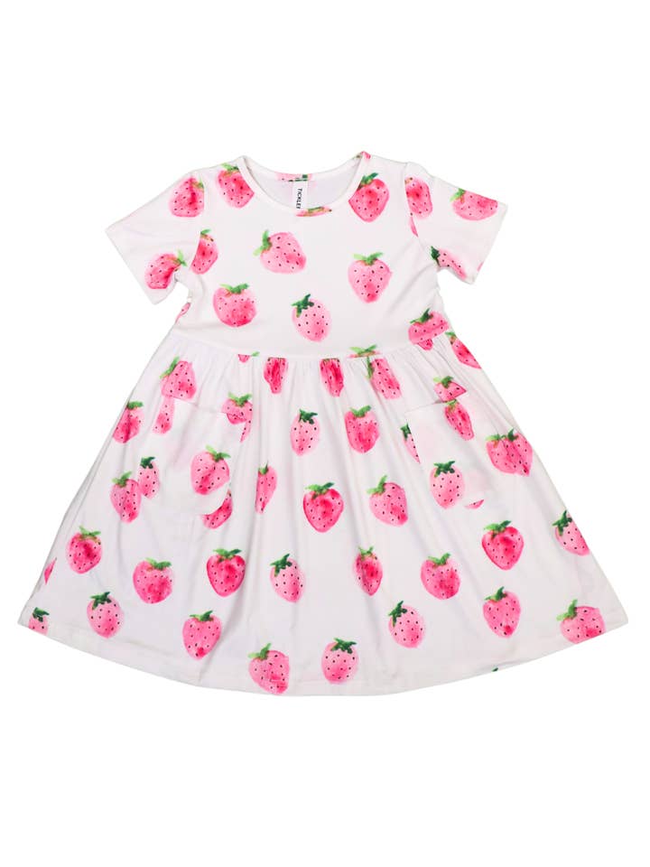 Tickled Teal - Vendita all'ingrosso Vestito - Bambini - Abito da taschino per bambine con motivo primaverile3