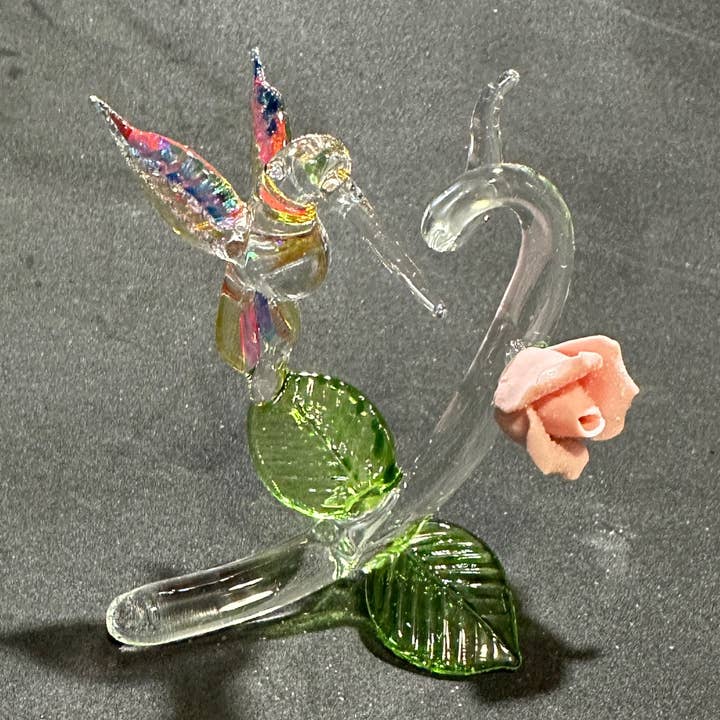 Handmade Glass Mini Rose Hummer for wholesale by Gift Gallery Glass