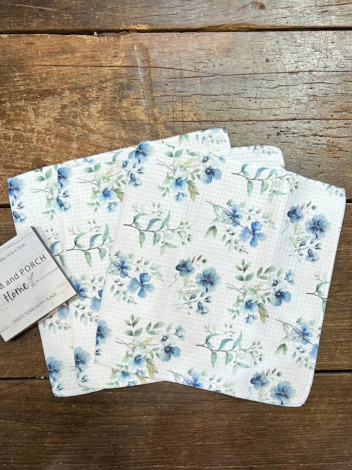 Cottage White - Dishcloth - 10"x10" (set of 3) 2 sided for wholesale by ROOM and PORCH
