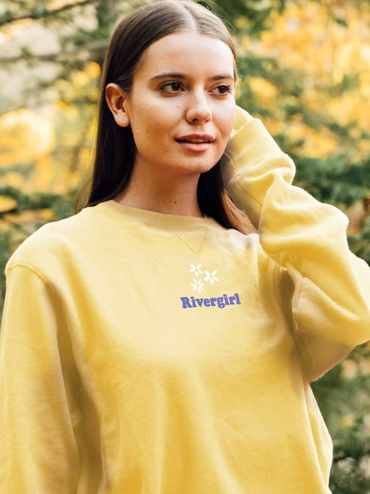 Rivergirl Camisola de Lã Cardada com Gola Redonda por atacado de Lakegirl