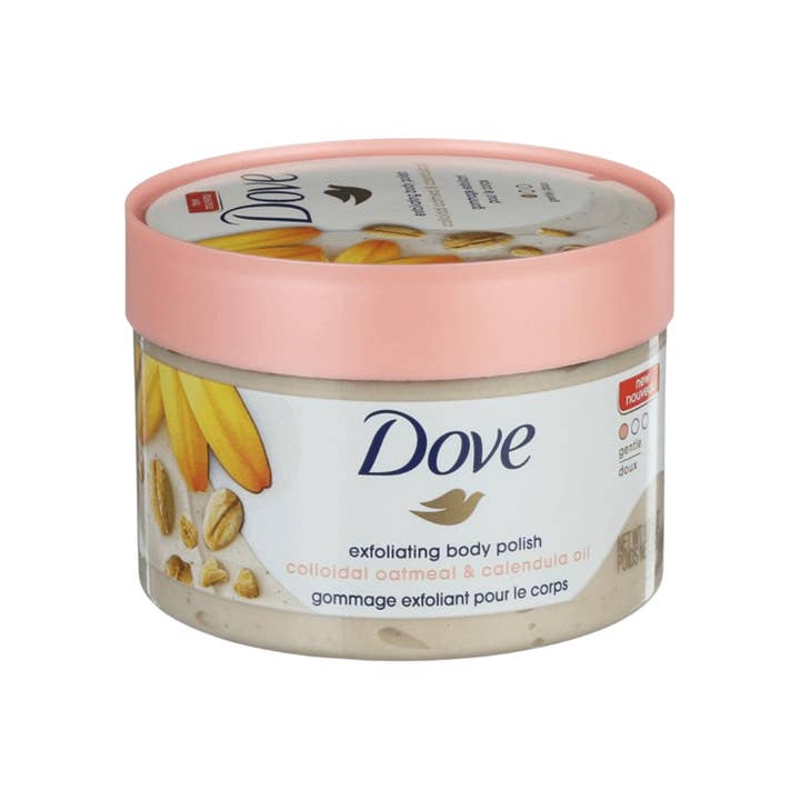 First Choice Buying – wholesale Kroppsskrubb/Exfoliant – Dove Exfoliating Body Polish, Kolloidalt Havremjöl och Ringblomsolja, 10,5 oz
