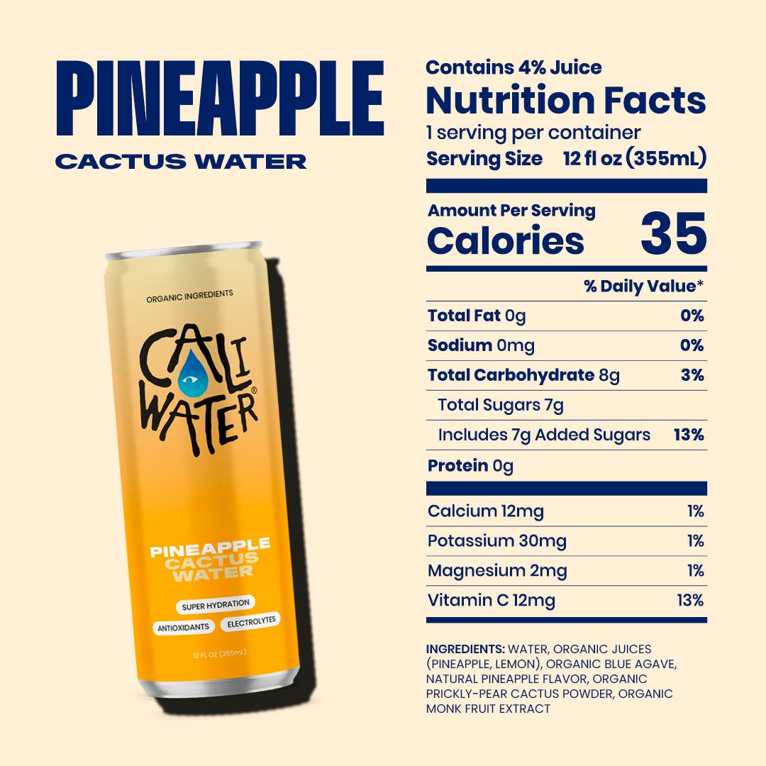 Caliwater - Wholesale Flavored/Infused Water (Non-Carbonated) - Pineapple Cactus Water3