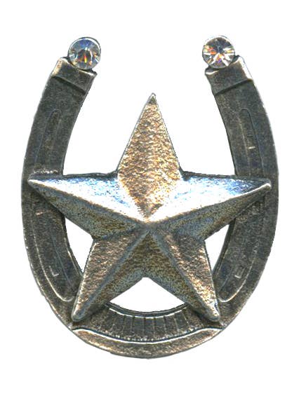 Bohemian Cowgirl Star Horseshoe Pin for wholesale by Classic Hardware